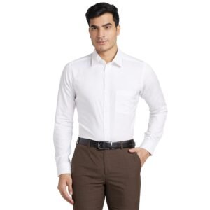 Raymond Men's Pure Cotton Jacquard Pattern Slim Fit Formal Shirt